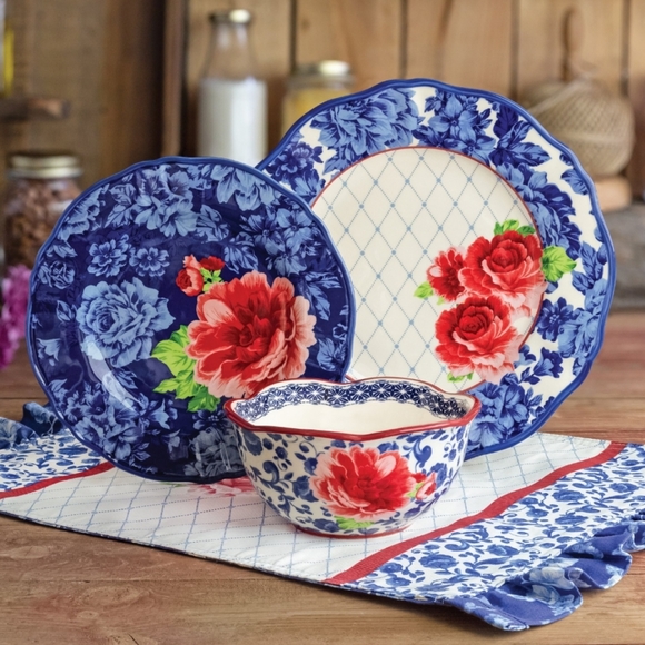 ❤️ New Pioneer Woman Heritage Floral 12 Piece Dinnerware Set - Picture 6 of 6